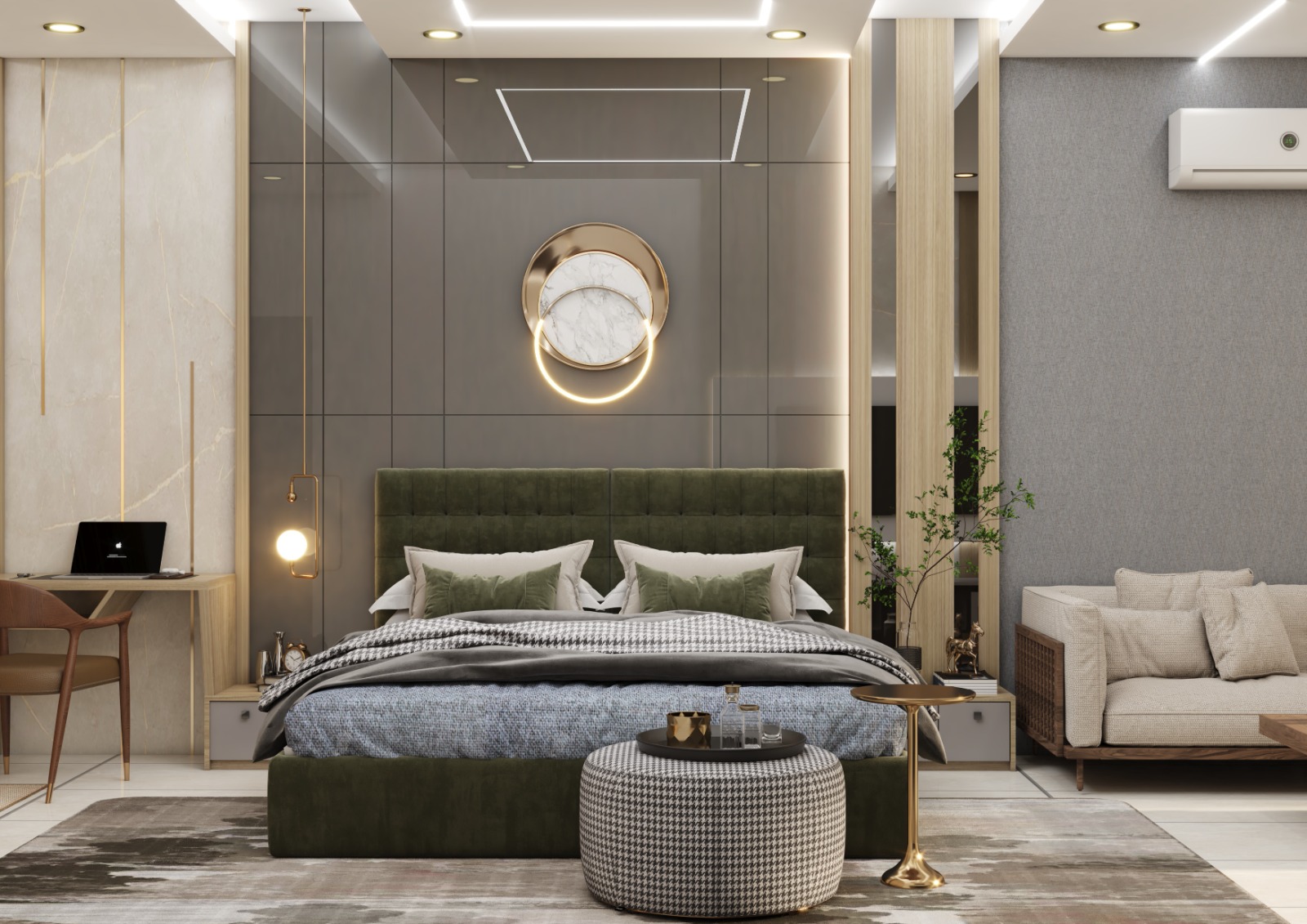 Bedroom interior with custom furniture by Arcshell Interiors