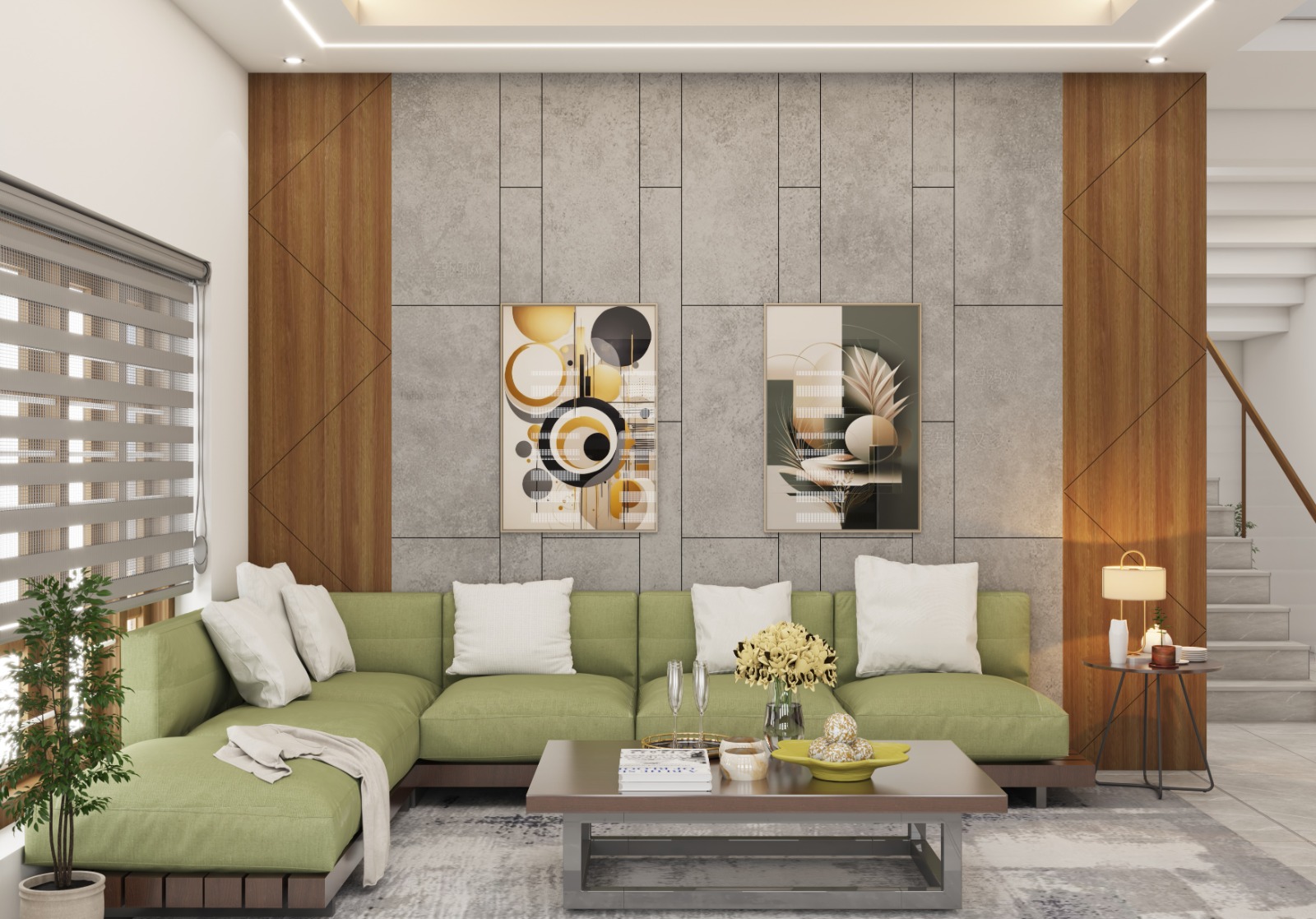 living room interior design Kerala Thiruvalla arcshell interiors
